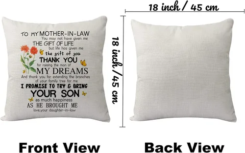Vista 2 de Funda de almohada para suegra, funda de almohada para suegra para cumpleaños, Día de la Madre, Navidad, Acción de Gracias, regalo para mamá de parte