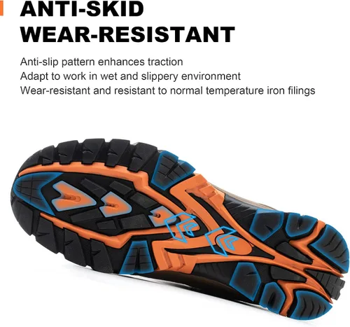 Vista 5 de Steel Toe Sneakers Comfortable Safety Shoes for Men Steel Toe Shoes for Women Non Slip Construction Work Shoes