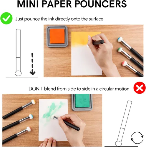 Vista 4 de Briartw Paquete de 8 aplicadores de esponja, mini punteros de papel para hacer tarjetas, herramientas de manualidades para mezclar tarjetas