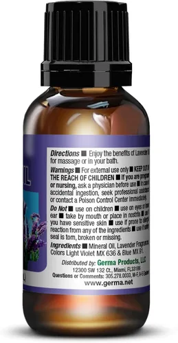 Vista 4 de Aceite de Lavanda para Masaje Corporal y Aromaterapia de Baño 1 oz QTY 3 Aceite de Lavanda