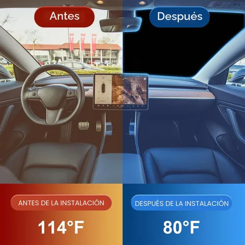 Vista 3 de Car Windshield Sunshade for Tesla Model 3 & Y UV Protection, Fits 2016-2026 Plateado