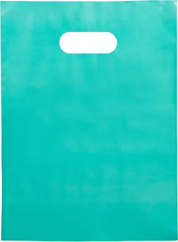 Vista 11 de Infinite Pack Bolsa de plástico con asa troquelada de 9 x 12 pulgadas, bolsas de plástico negro para mercancía, paquete de 100 unidades para venta