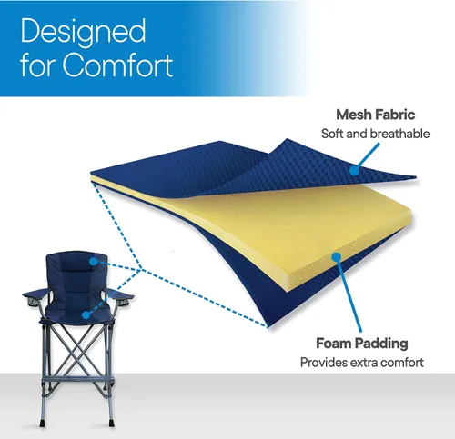 Vista 5 de RMS Silla plegable extra alta, silla de director de 31 pulgadas de altura del asiento para campamento, patio en casa y deportes, portátil y plegable