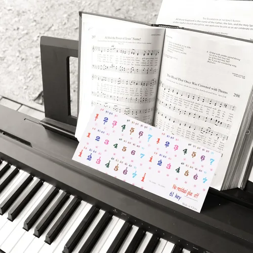 Vista 9 de Calcomanías de números 2 hojas para teclado de piano y teclados extraíbles