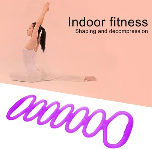 Vista 3 de Saycker Banda de ejercicio de resistencia y estiramiento de 7 anillos para fitness en casa, entrenamiento central, terapia física (rosa)