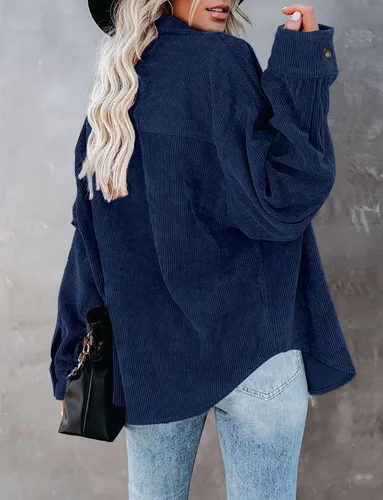 Vista 69 de ZOLUCKY Chaqueta de manga larga con botones para mujer, talla grande, blusas