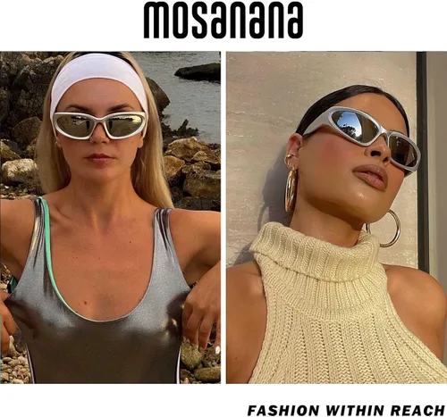 Vista 3 de mosanana Gafas de sol polarizadas redondas envolventes para mujeres y hombres, modelo NEO