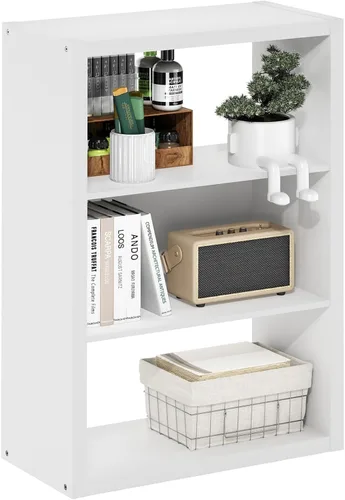 Vista 48 de Furinno LUDER - Estantería de libros, estantería moderna de 2 niveles, estantería abierta de 9 x 16 x 21, para sala de estar, dormitorio, oficina