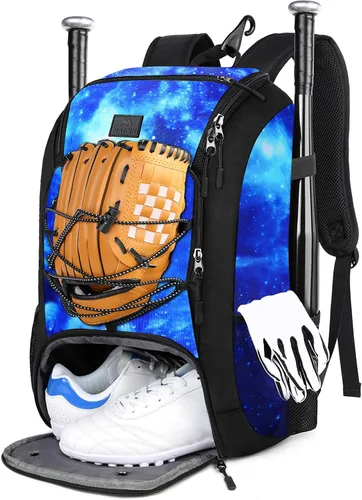 Vista 12 de MATEIN Mochila de Béisbol, Bolsa de Bate de Sóftbol con Compartimento para Zapatos para Jóvenes, Niños y Adultos, Bolsa de Béisbol Ligera con Gancho