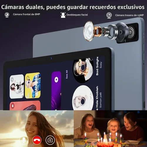 Vista 6 de DOMATON Tabletas, tableta Android de 10.1 pulgadas con 14 GB de RAM 128 GB ROM 1280 * 800 pantalla Incell, procesador octa-core batería de 7000 mAh