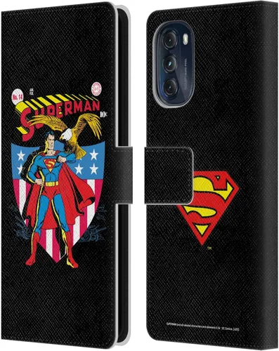 Vista 10 de Head Case Designs Superman DC Comics Action Comics 1 Famous Comics - Funda de cuero para libros de cómics compatible con Motorola Moto G (2022)