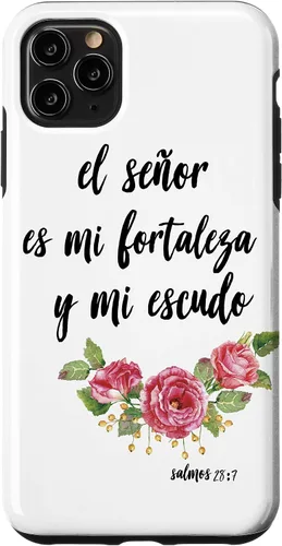 Vista 4 de Funda para iPhone 12 mini Salmos El Señor Es Mi Fortaleza Biblia Cristiana