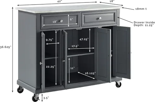 Vista 5 de Crosley Furniture Avery - Isla de cocina, estantes de almacenamiento