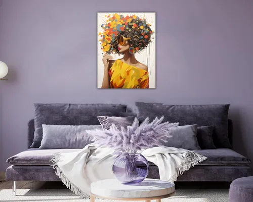Vista 213 de Arte de pared afroamericano, decoración de rey y reina bailarín negro para sala de estar, arte de pareja de amor negro para dormitorio, lienzo