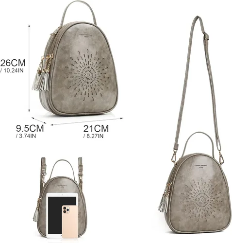 Vista 39 de T1953 Mochila para mujer, de piel sintética, para regalo para niñas y mujeres