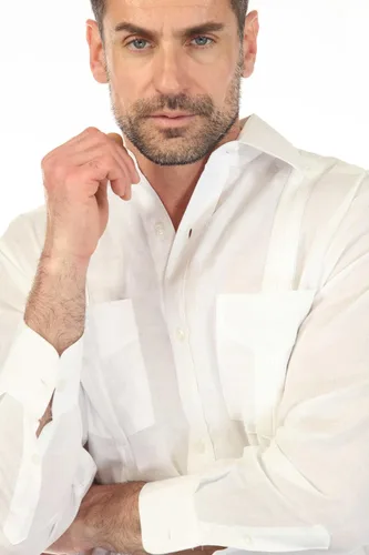 Vista 7 de Mojito - Camisa de manga larga para hombre, 100% lino irlandés