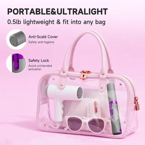 Vista 4 de Plancha de pelo inalámbrica, alisadora portátil para mujeres, mini plancha plana de iones negativos para viajes, alisador recargable de 4500 mAh