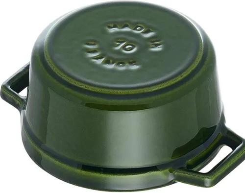 Vista 3 de Staub Mini Cocotte Redondo de Hierro Fundido de 0.25 cuartos de galón - Albahaca, Hecho en Francia