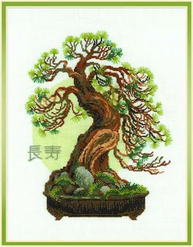 Vista 3 de RIOLIS - Bonsai Kobai Wish of Well Being 1036, kits de punto de cruz de 13,78 x 17,72 pulgadas, kits de punto de cruz para principiantes