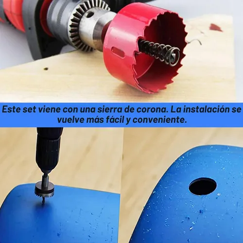 Vista 4 de Kit de espiga para barril de lluvia con una sierra de agujero que incluye una válvula de bola con rosca de sello de cinta de 1" (diámetro 32 mm)