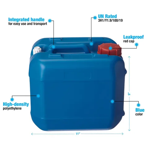 Vista 2 de Hudson Exchange Contenedor con mango de 2.5 galones (10 litros) con tapa, HDPE, azul, paquete de 4