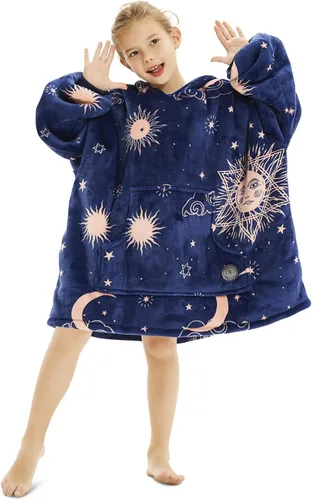 Vista 35 de THREE POODLE - Manta con capucha portátil para mujeres, sudadera con capucha de sherpa de gran tamaño para adultos hombres, mantas con capucha