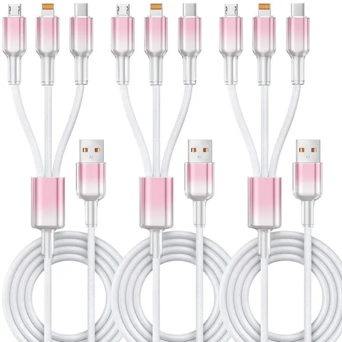 Vista 18 de Cable de carga 4 en 1 de 240 W máximo, cable USB C de carga rápida con chip E-Mark, cable USB A/C a C/Lightning, cable de carga múltiple para iPhone