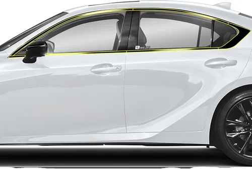 Vista 8 de BOGAR TECH DESIGNS Calcomanía de vinilo de repuesto para rejilla frontal cromada compatible con Lexus 2021-2025, negro brillante