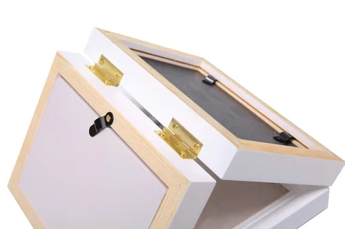 Vista 2 de Kit de huellas de manos para bebés y marco de fotos para niños o recién nacidos, caja de recuerdos para niños y niñas (marco de café clásico, blanco)