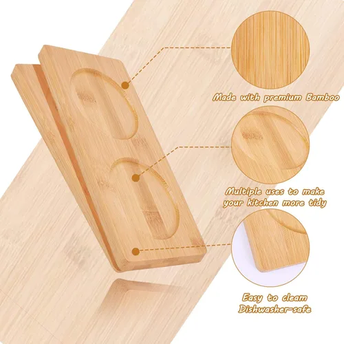 Vista 3 de GORGECRAFT Bandeja de molino de sal y pimienta, bandejas de molienda de pimienta de madera, bandeja de servir de té de condimentos de bambú