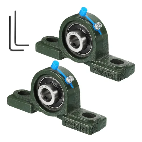 Vista 6 de uxcell 2pcs UCP201 Cojinetes de bloque de almohada de 0.472 in de diámetro propio, base de hierro fundido sólido montado rodamientos de acero cromado