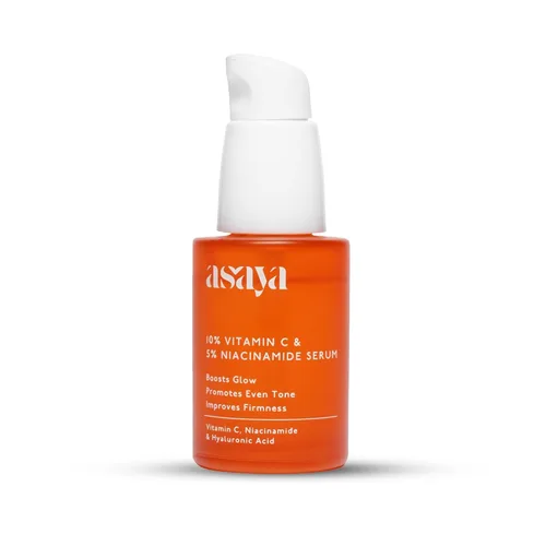 Vista 6 de Asay@ Suero facial con vitamina C al 10% con 5% de niacinamida y ácido hialurónico, fórmula ligera y no pegajosa, para todo tipo de piel, uso