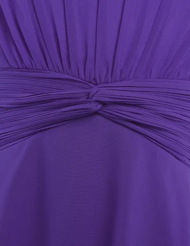Vista 6 de Aislor Vestido de gasa con nudo plisado para niñas y niñas, vestido de princesa para fiesta de cumpleaños, boda, dama de honor