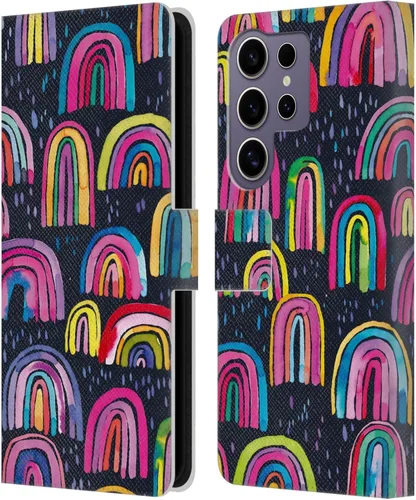 Vista 274 de Head Case Designs Officially Licensed Ninola Brushstrokes Black Summer Patterns Leather Wallet Case Compatible with Samsung Galaxy A07 4G