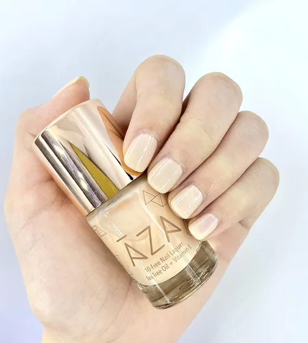 Vista 3 de AZA Esmalte de uñas, vegano, sin 10, libre de crueldad, no tóxico, resistente a las astillas, secado rápido, similar al gel, rosa beige