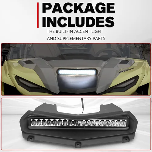 Vista 7 de A & UTV PRO Luz LED de capó para Yamaha Wolverine RMAX RMAX2 RMAX4 1000 2021-2025, accesorios 2021-2025, panel de capó auxiliar delantero DRL Scoop