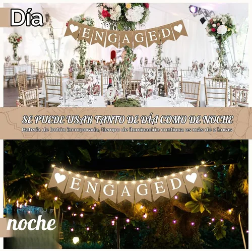 Vista 5 de Cartel de decoración de fiesta de compromiso con luces LED de hadas para fiestas de compromiso