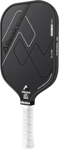 Vista 9 de Pickleball Paddle, Toray T700 Carbon Fiber, USA Pickleball Approved Paleta de pickleball negra y azul