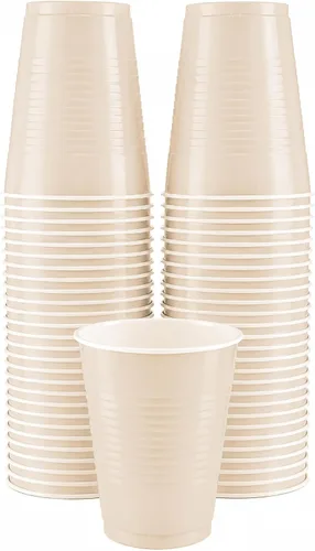 Vista 20 de Amcrate Vasos desechables, vasos de plástico negros de 18 onzas, fuertes y resistentes para bodas, Navidad, Halloween, paquete de 50