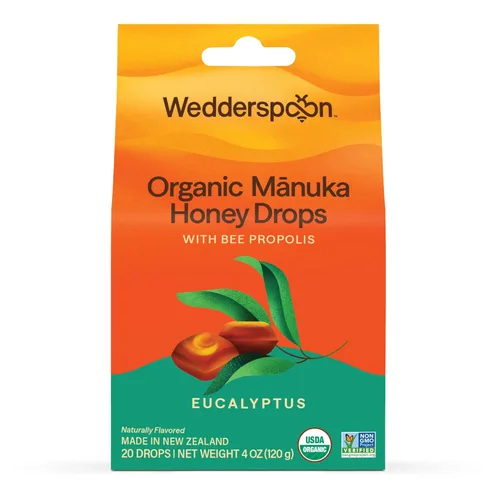 Vista 13 de Wedderspoon Gotas de miel de manuka orgánica, cereza, propóleo de abeja y equinácea, 20 unidades, USDA orgánico, miel genuina de Nueva Zelanda
