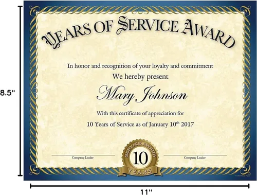 Vista 3 de Great Papers! Years of Service Foil Certificate, 20 Count, 8.5" x 11" (2015113),Blue