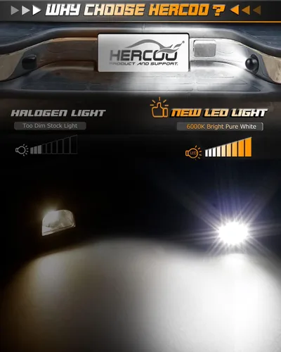 Vista 2 de HERCOO Luz LED para Placa de Matrícula, Lámpara de Etiqueta, Luces Traseras, Enchufe Pigtail, Conjunto de Enchufes de Arnés de Cables Compatible