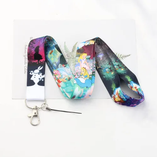 Vista 2 de UJIMS Alice Gifts - Llavero con cordón inspirado en el país de las maravillas para fanáticos de Alicia, joyería de amistad, soporte para tarjetas