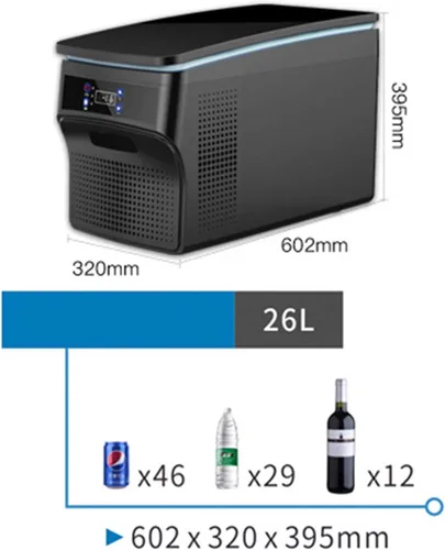 Vista 7 de Refrigerador portátil para automóvil, enfriador de automóvil -4.0 °F a 68.0 °F Compresor eléctrico basado en compresor 12V/24V para vehículos
