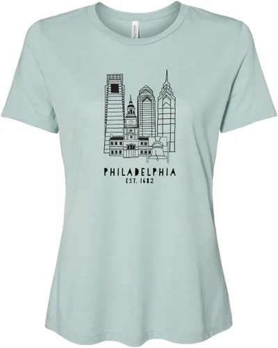 Vista 39 de Cute Women's Screen Printed Crew Neck Tee, Shirts With Sayings, Dusty Blue or Olive