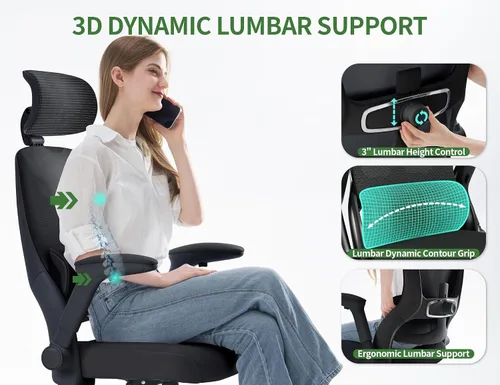 Vista 3 de Silla de oficina ergonómica: silla de escritorio para computadora de 400
