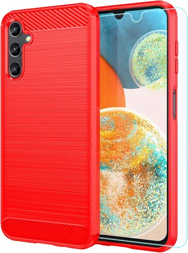 Vista 9 de Funda para Samsung Galaxy A14 5G, Galaxy A14 con protector de pantalla HD, absorción de golpes flexible de TPU parachoques de goma suave