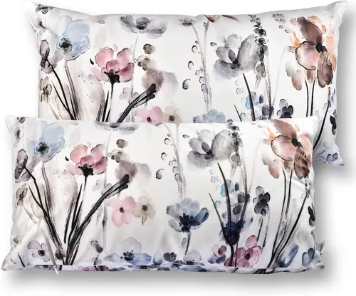 Vista 9 de Fundas de Almohada Decorativas de Flores 16x16 Juego de 2, Fundas de Almohada con Flores, Fundas Cuadradas Decorativas para Sofá, Sillón