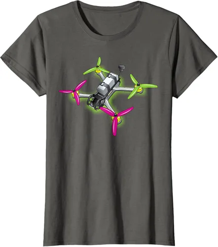Vista 9 de Freestyle FPV Racing Drone Pilot Acro Quadcopter - Camiseta de sandía, Negro, S