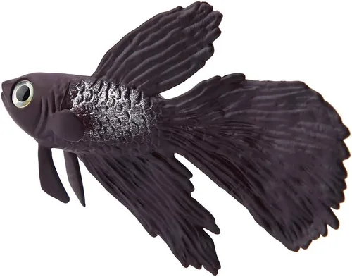 Vista 4 de FTVOGUE Acuario Natación Silicona Artificial Divertido Peces Ornamento Realista Falso (Marrón)